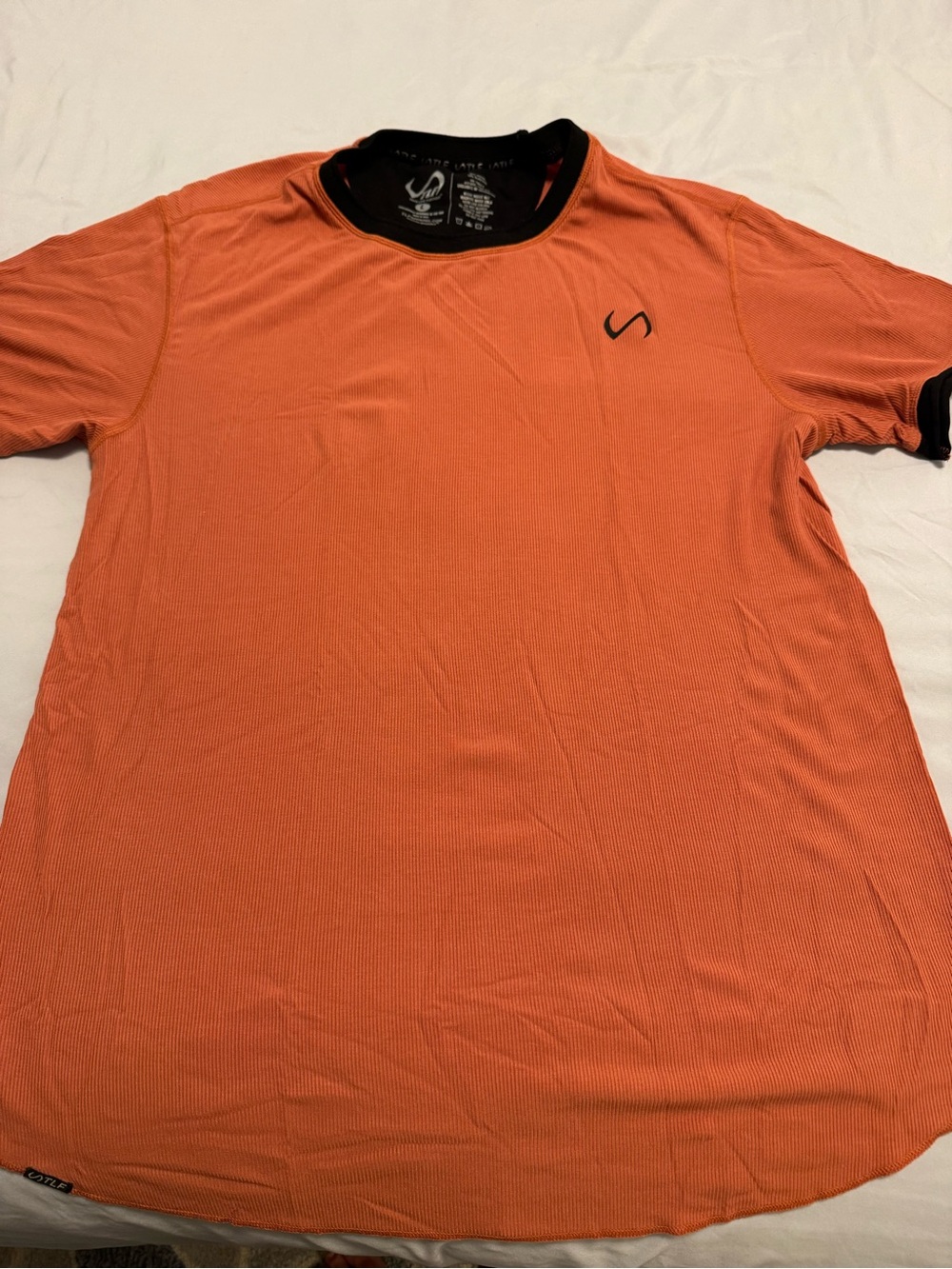 Tlf Men's Orange Short Sleeve Crew Tee with Black Trim